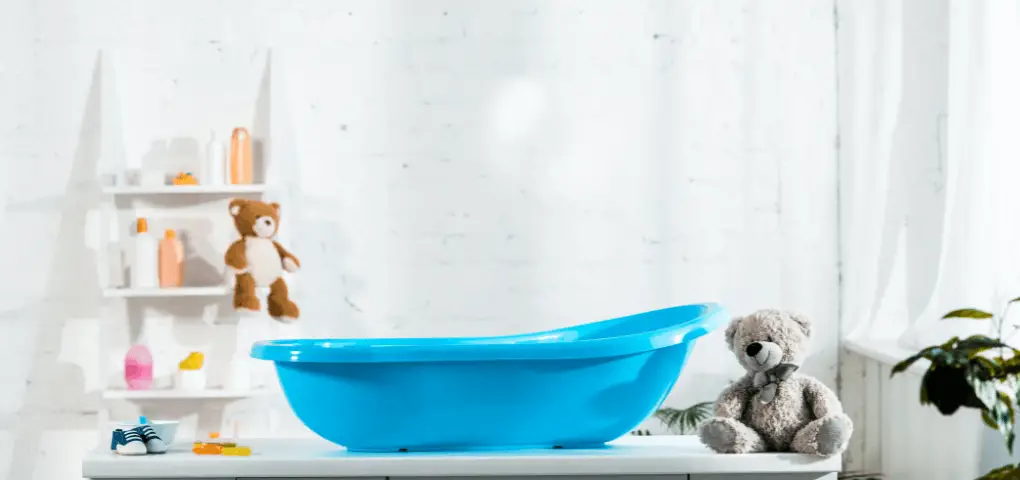 blue baby's bathtub
