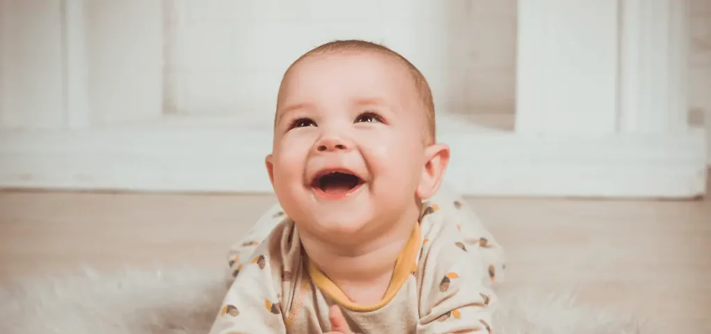 a smiling infant
