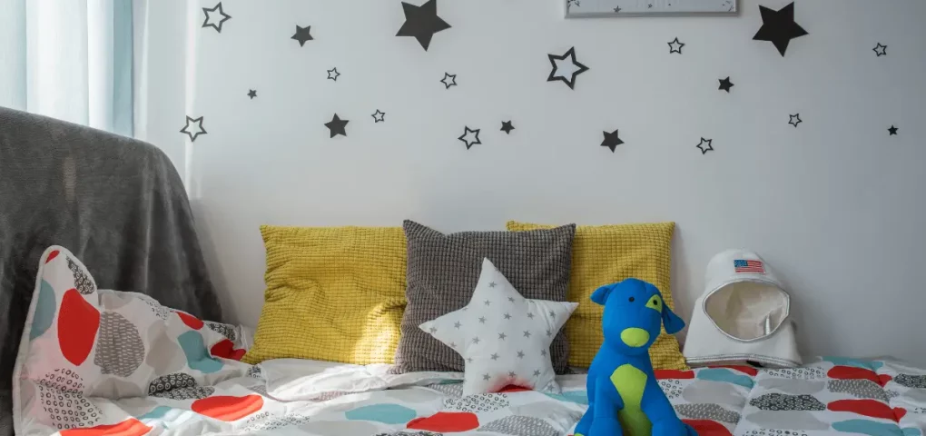 colorful montessori bed