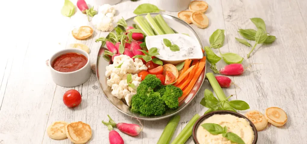 vegetables and dip_healthy snacks for kids